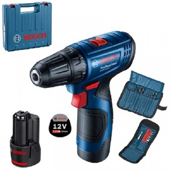BOSCH plavi alat GSR 120 LI 2x2AH + SET 1/23