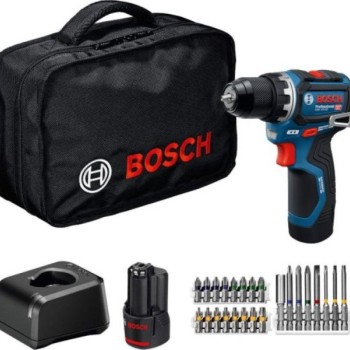 BOSCH plavi alat GSR 12V-32 akumulatorska bušilica - odvrtač, 2x2.0Ah, torba, set bitova, 06019N7006