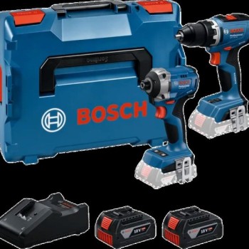BOSCH plavi alat GSR 18V-65 + GDR 18V-215, 2 X 5.0 Ah baterija + punjač + L-Boxx 136