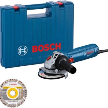BOSCH plavi alat Mala ugaona brusilica GWS 12-125 u koferu, 125mm + dijamantska rezna ploča, 06013A6102