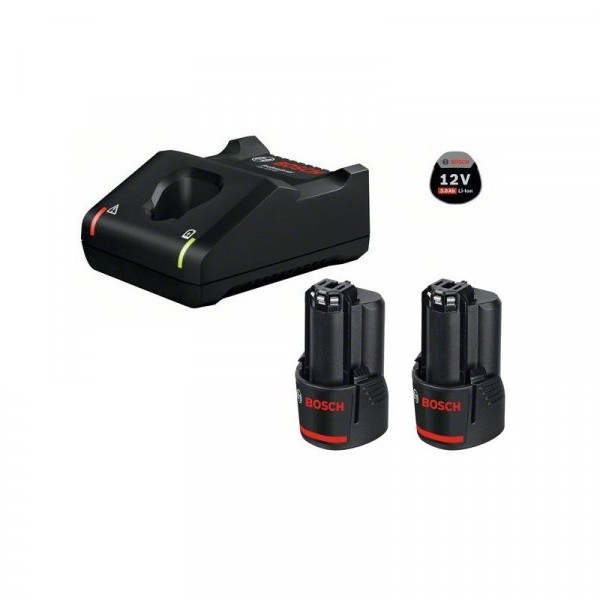 BOSCH plavi alat Set akumulatora 2x GBA 12V 3.0Ah + 1x punjač GAL 12V-40, 1600A019RD