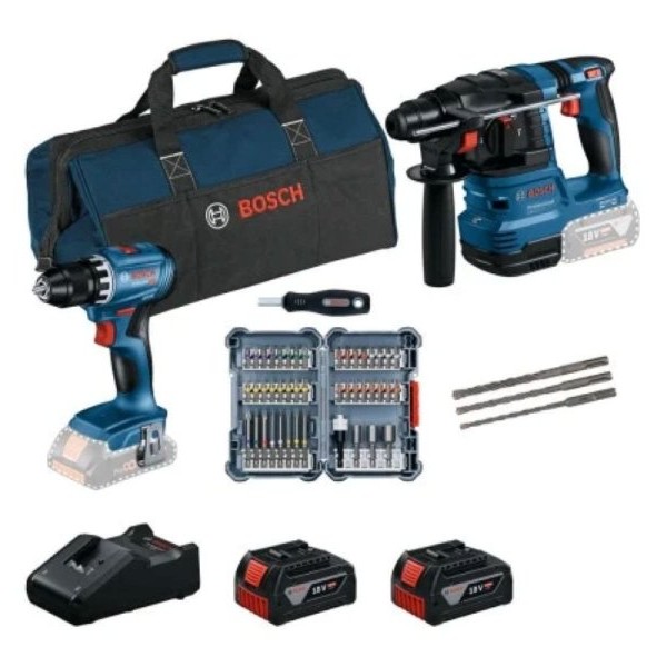 BOSCH plavi alat Set alata GSR18V-45+GBH18V+22+set pribor