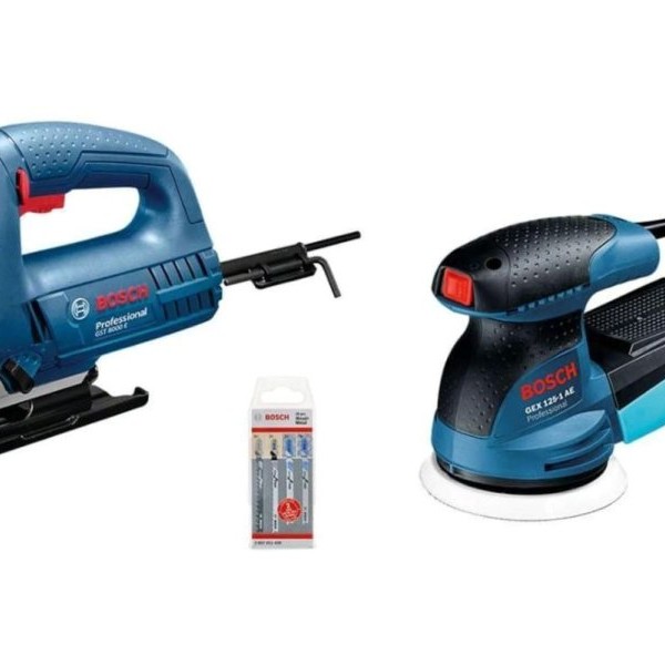 BOSCH plavi alat Ubodna testera GST 8000 E + Ekscentar brusilica GEX 125-1 AE 0615990M8K