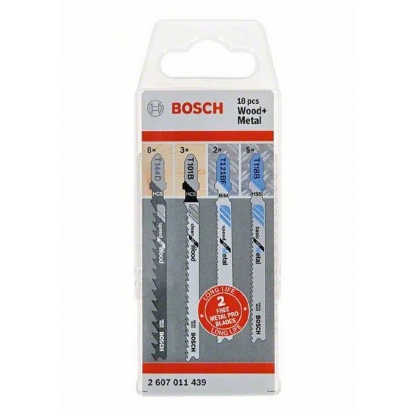 BOSCH Set listova za ubodnu testeru - JSB komplet Wood and Metal, 18 delova 2607011439