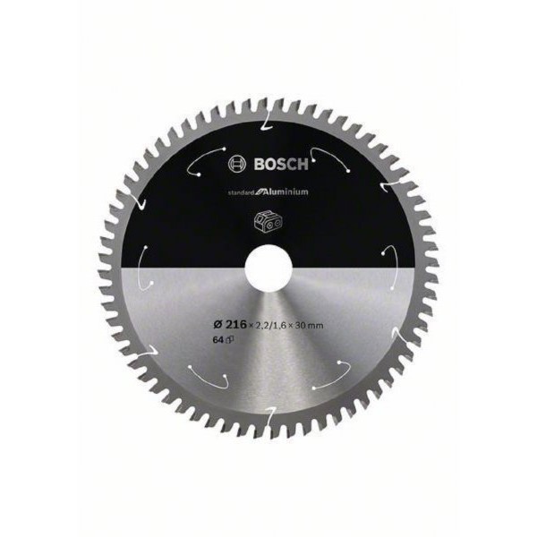 BOSCH Standard for Aluminium list kružne testere za akumulatorske testere 216x2,2x30 T64 2608837776, 216x2,2x30 T64