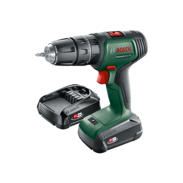 BOSCH UniversalImpact 18V Akumulatorska vibraciona bušilica, 2x 1.5Ah akumulator i punjač, 06039D4102