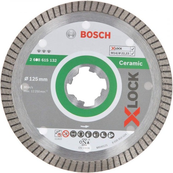 BOSCH X-LOCK Best for Ceramic Extraclean Turbo dijamantska rezna ploča 125x22,23x1,4x7 - 2608615132