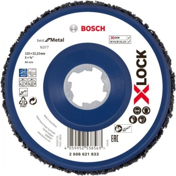 BOSCH X-LOCK disk za čišćenje N377 125mm, Best for Metal - 2608621833