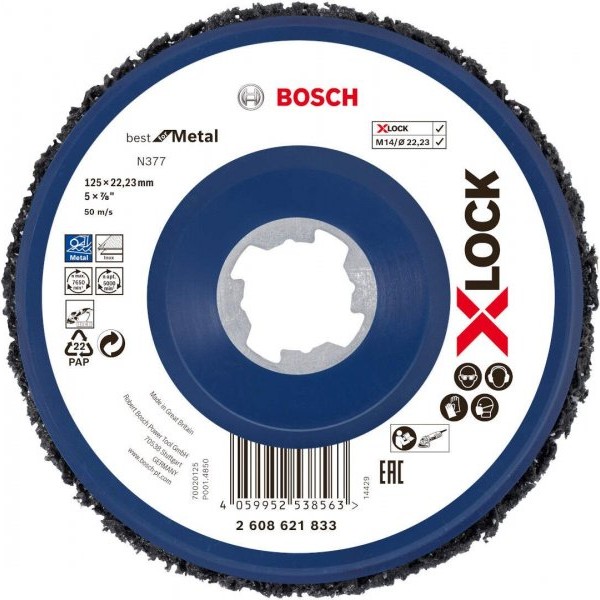 BOSCH X-LOCK disk za čišćenje N377 125mm, Best for Metal - 2608621833