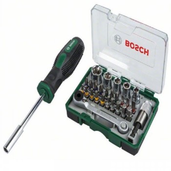 BOSCH zeleni alat 27-delni set bitova sa rašpom i ručnim zavrtačem 2607017331