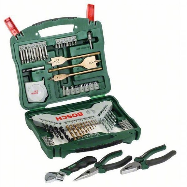 BOSCH zeleni alat 73-delni X line set - 70-delni X-Line set + 3-delni set ručnog alata 2607017197