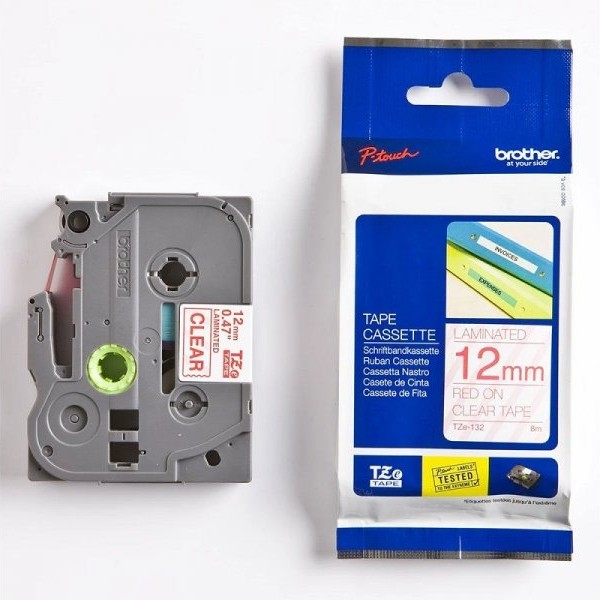 Brother TZE132 12mm crveno/providno