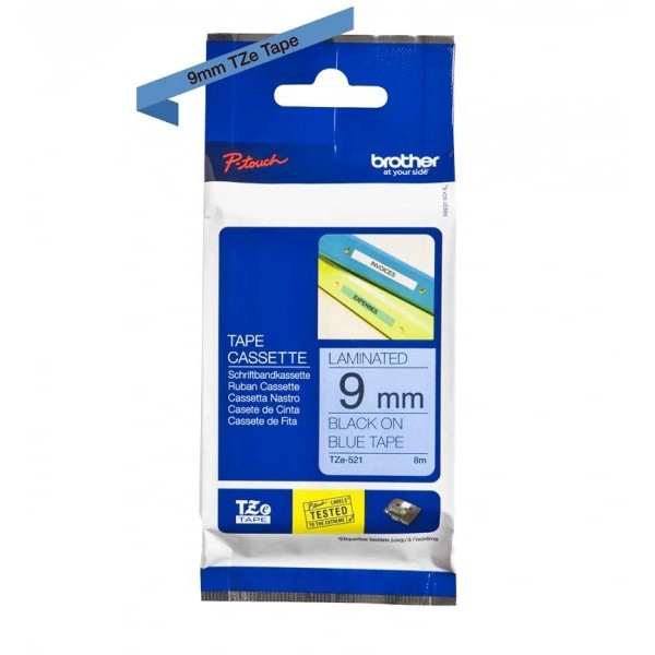 Brother TZE521 traka 9mm crno/plavo