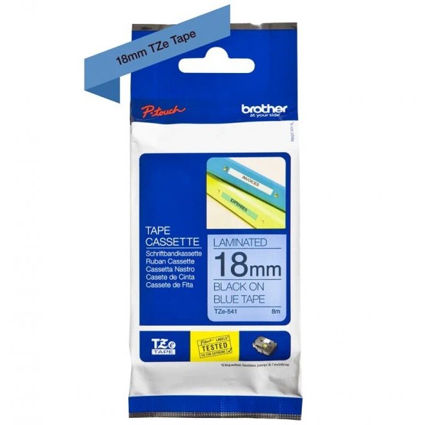 Brother TZE541 traka 18mm crno/plavo
