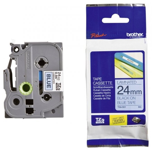 Brother TZE551 24mm crno/plavo