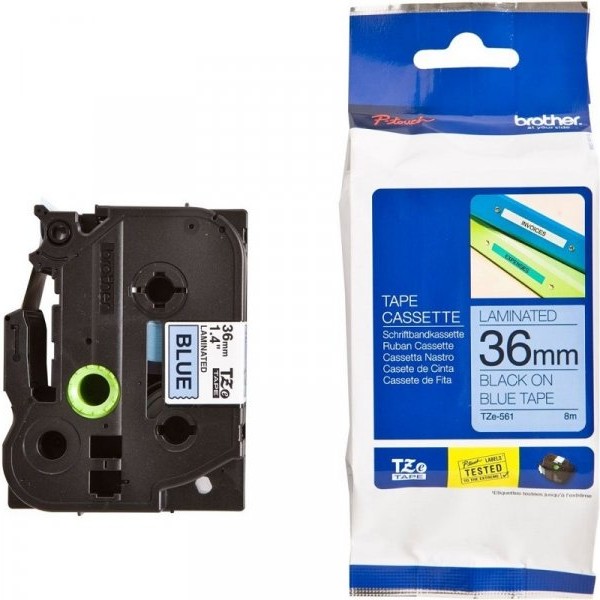 Brother TZE561 36mm crno/plavo