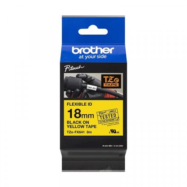 Brother TZEFX641 flexi tr.18mmmm crno/žuto