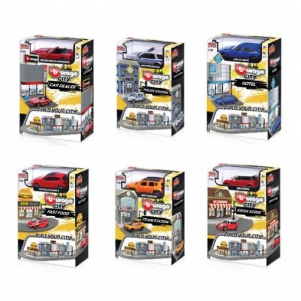 BURAGO Fire city stanica i vozilo 1/43 ASST