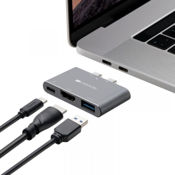 CANYON Dual port 3-u-1 HUB za Apple Mac uređaje, DS-1 (CNS-TDS01DG)