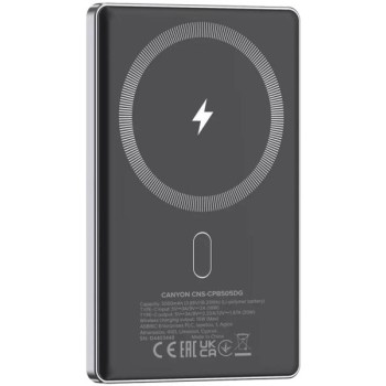 CANYON OnPower 505 slim Magnetic PowerBank baterija-punjač 5000 mAh Sivi (CNS-CPB505DG)
