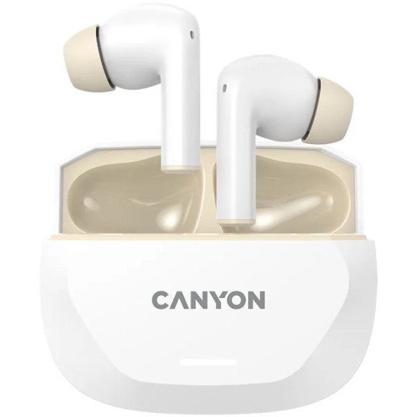 CANYON Slušalice HEXAGON 7 TWS ANC+ENC Wireless Charge White Beige