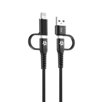 CELLY CELLY 4u1 kabl za telefon USB-C na USB-C sa USB-A & Lightning nastavcima POWER DELIVERY