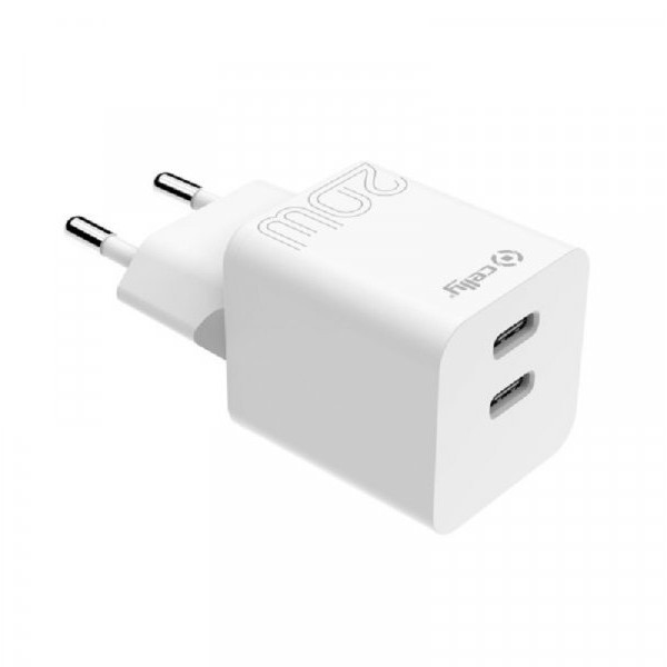 CELLY Glava punjača sa 2 USB-C ulaza od 20W