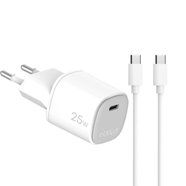CELLY Kućni punjač od 25W sa USB-C kablom