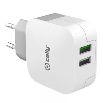 CELLY Turbo kućni punjač sa dva USB ulaza (Bela)