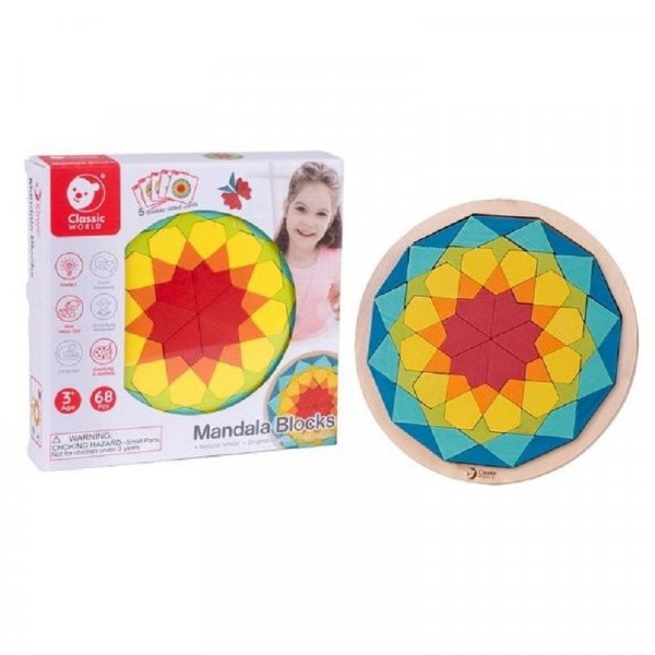 CLASSIC WORLD Drveni set Umetaljka Mandala blokovi