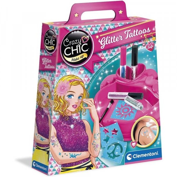CLEMENTONI Crazy Chic Glitter tatoo set