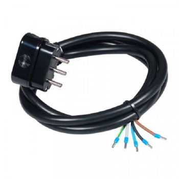 COMMEL Priključni kabl trofazni 16A 400V 10000W crni 1,5m H05VV-F 5G2,5 C0713