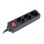 COMMEL Produzni kabl 3 uticnice sklopka 16A 3500W crna 5m H05VV-F 3G1,5