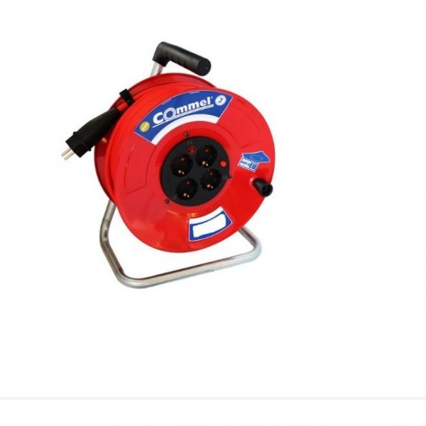 COMMEL Produžni kabl sa motalicom 280mm 25m crvena