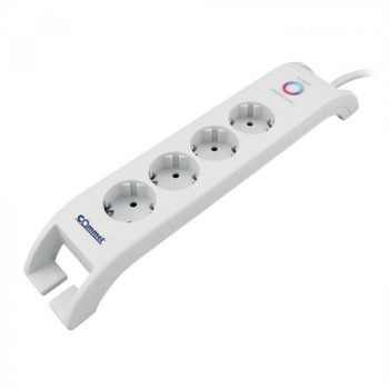 COMMEL Uticnica 4-Struka + 2xUSB, Prenaponska Zastita, 2m Bela HO5VV-F 3G1.5 C380-108