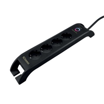 COMMEL Uticnica 4-struka + 2xUSB, prenaponska zastita, 2m crna HO5VV-F 3G1.5