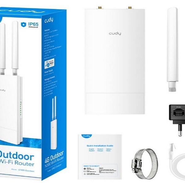 CUDY Cudy LT500 Outdoor 4G LTE Cat 4 AC1200 Wi-Fi Route, Nano SIM Slot