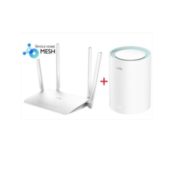 CUDY Cudy SET WR1300 AC1200 Dual Band 2.4+5Ghz MESH Ruter + M1300 1-pack AC1200 Dual Band MESH