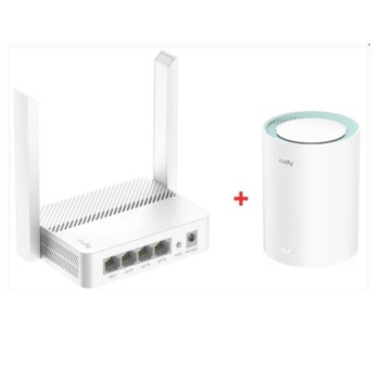 CUDY Cudy SET WR300 N300 Wi-Fi Router + M1300 1-pack AC1200 MESH