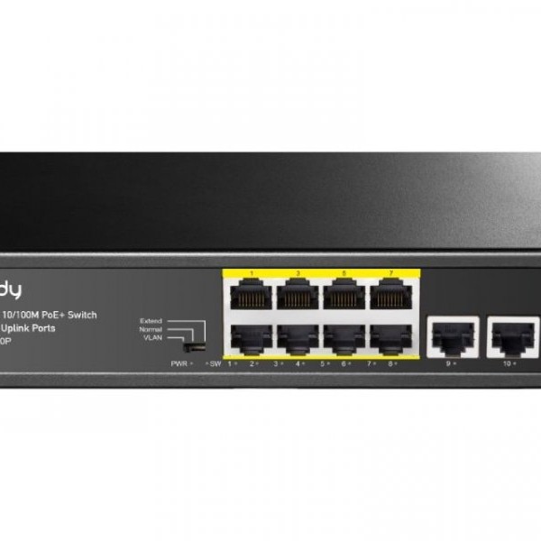 CUDY FS1010P 8-Port 10/100M PoE+ Switch with 2 Uplink Ports