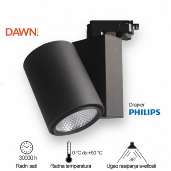 DAWN LED REFLEKTOR SINSKI 338201-1 20W 4000K CRNI