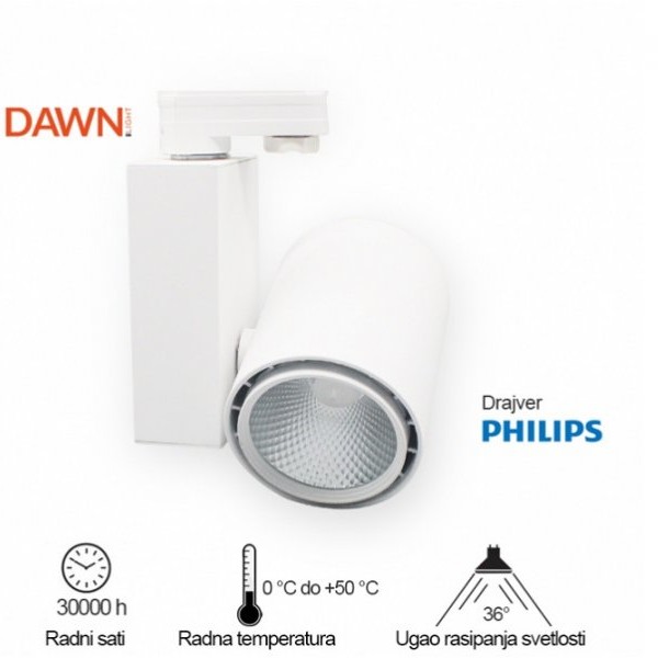 DAWN LED REFLEKTOR ŠINSKI 338201-3 40W 4000K BELI