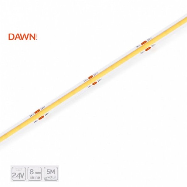 DAWN Led traka 24V 9.6W/M 3000K IP20 (HL COB WW, 5M, 8MM)
