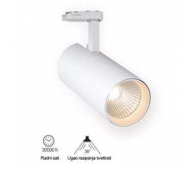 DAWN Trofazni šinski LED reflektor  JM-4070 30W 4000K 36° beli