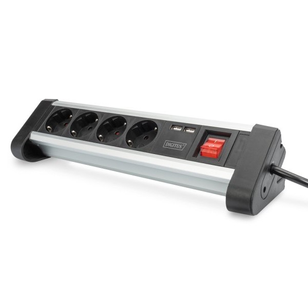 DIGITUS Produžni kabl sa 4 utičnice +2 USB