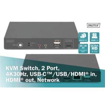 DIGITUS Tip C KVM 2 portni switch sa mrežnim pristupom