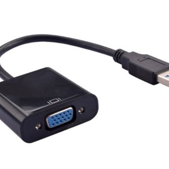 E-GREEN Adapter USB 3.0 (M) - VGA (F) crni