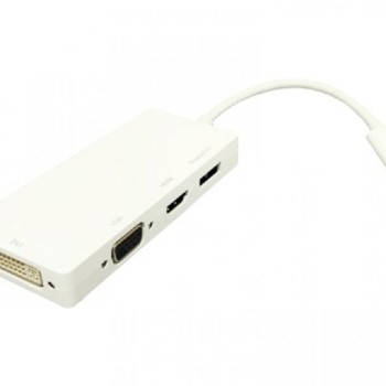 E-GREEN Adapter USB 3.1 tip C (M) - Display Port + HDMI + VGA + DVI (F) beli