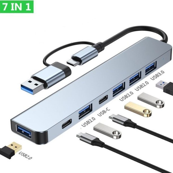 E-GREEN USB 3.0/3.1 tip C - HUB Superbrzi 5-port USB 3.0 + 2x Tip C