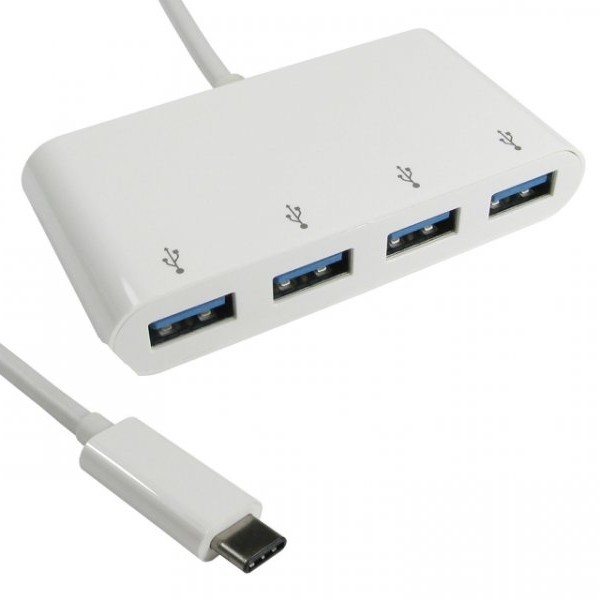 E-GREEN USB 3.1 tip C HUB 4port beli